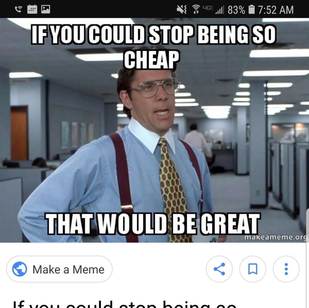 Please stop offering half or less =BLOCKED